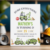 Baustumpf Truck Digger 5. Geburtstag Einladung