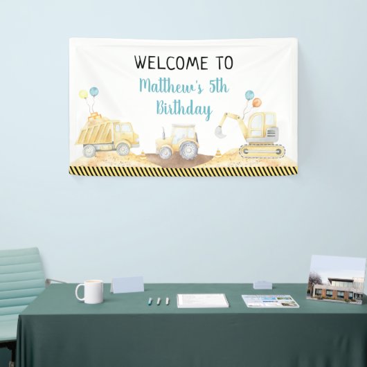 Baustumpf Truck Digger Geburtstag Banner (Messeveranstaltung)