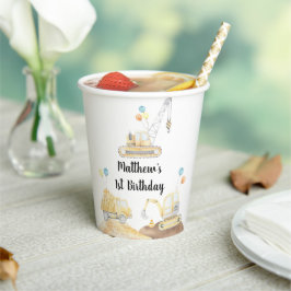 Baustumpf Truck Digger Geburtstag Pappbecher