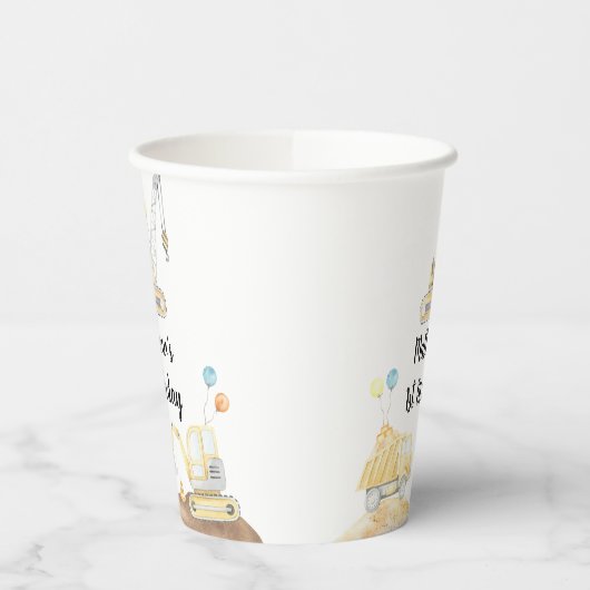 Baustumpf Truck Digger Geburtstag Pappbecher (Links)