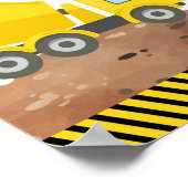 Baustumpf Truck Digger Geburtstag Willkommen Poster (Ecke)