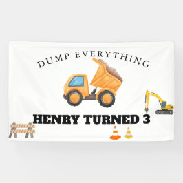 Baustumpf Truck Geburtstag Banner