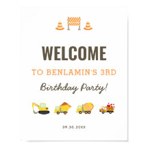Baustumpf Truck Geburtstag Begrüßungszeichen