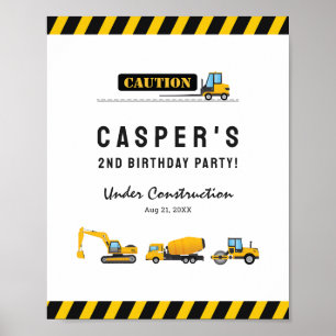 Baustumpf Truck Geburtstag Begrüßungszeichen Poster