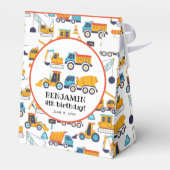 Baustumpf Truck Geburtstag Danke Orange Geschenkschachtel (Rückseite)