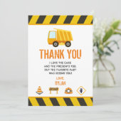 Baustumpf Truck Geburtstag Einladung (Stehend Vorderseite)