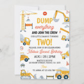 Baustumpf Truck Geburtstag Einladung (Vorderseite)