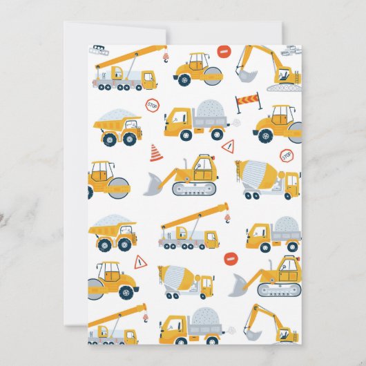 Baustumpf Truck Geburtstag Einladung (Rückseite)