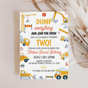 Baustumpf Truck Geburtstag Einladung