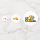 Baustumpf Truck Geburtstag Konfetti (Rückseiten)