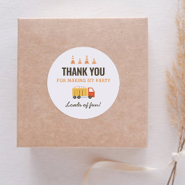 Baustumpf Truck Geburtstagsparty Classic Rou Runder Aufkleber