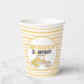 Baustumpf Truck Geburtstagsparty Cups Pappbecher (Rückseite)