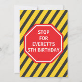 Baustumpf Truck Geburtstagsparty Einladung (Rückseite)