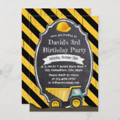 Baustumpf Truck Geburtstagsparty Einladung (Vorne/Hinten)