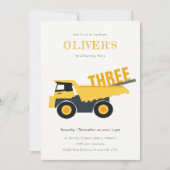 Baustumpf Truck jedes Alter Geburtstag Einladung (Vorderseite)