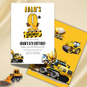 Baustumpf Truck Nineth Birthday Party Einladung