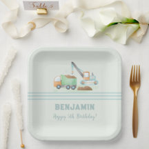 Baustumpf Truck Soft Blue Green Boy Name