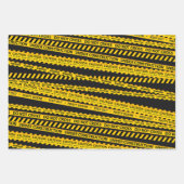 Baustumpf Truck Vorsicht Linie Muster Geschenke Geschenkpapier Set (Vorderseite 3)