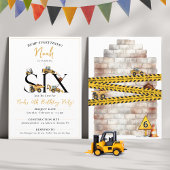 Baustumpf Trucks 6th Boy Birthday Party Einladung