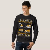 Baustumpf Trucks Bulldozer Ugly Weihnachten Sweatshirt (Vorne ganz)
