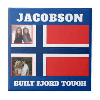 "Baute Fjord Tough" und norwegische Flagge Fliese