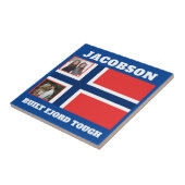 "Baute Fjord Tough" und norwegische Flagge Fliese (Seite)