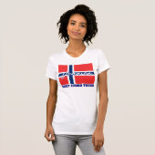 "Baute Fjord Tough" und norwegische Flagge T-Shirt (Vorne ganz)
