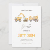 Bauthema 3. Geburtstag Einladung (Vorderseite)