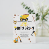 Bauthema 3. Geburtstag Einladung Art 3 (Stehend Vorderseite)