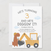 Bauthema Diggin' It Birthday Party Einladung (Vorderseite)