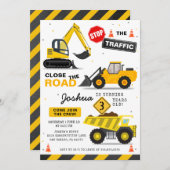 Bauthema Dump Truck Kindergeburtstag Party Einladung (Vorne/Hinten)