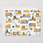 Bauthema Geburtstags-Dump Truck Party Einladung (Rückseite)