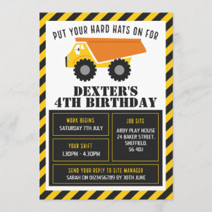 Bauthema Geburtstagsfeier Einladung