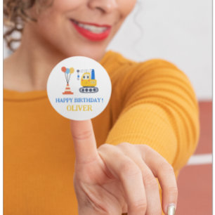 Bauthema Geburtstagsgeschenk Runder Aufkleber