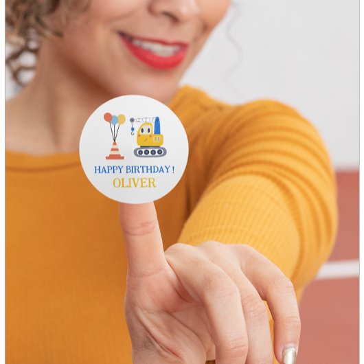 Bauthema Geburtstagsgeschenk Runder Aufkleber