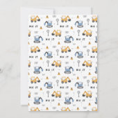 Bauthema Geburtstagsparty Danke Karte (Rückseite)