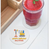 Bauthema Geburtstagsparty Runder Pappuntersetzer