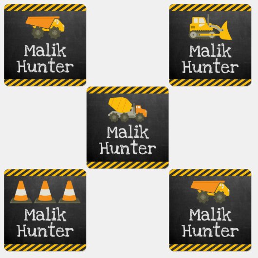 Bauthema Kinder Namensschilder für Kleidung Etiketten (Gruppe)