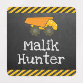 Bauthema Kinder Namensschilder für Kleidung Etiketten (Design 1)