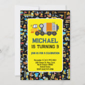 Bauthema Kindergeburt Einladung (Vorderseite)