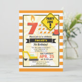 Bauthema Kindergeburt Einladung (Stehend Vorderseite)