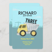 Bauthema Niedlicher Geburtstagsparty von Kindern Einladung (Vorne/Hinten)