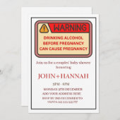 Bauthema Paare Funny Co-ed Baby Dusche Einladung (Vorne/Hinten)