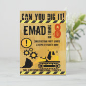 Bauthema Party Einladung (Stehend Vorderseite)