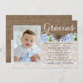 Bautismo danken Ihnen Gracias Karte auf spanisch (Vorne/Hinten)