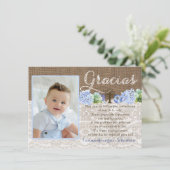 Bautismo danken Ihnen Gracias Karte auf spanisch (Stehend Vorderseite)