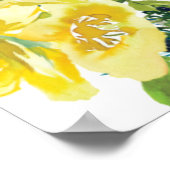 Bautismo de Niña Bonita Cruz Floral Amarillo Poster (Ecke)