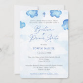 Bautismo Primer Cumple, Boy Baptisse 1. Geburtstag Einladung (Vorderseite)