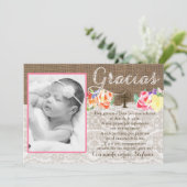 Bautismo Taufe danken Ihnen für Mädchen auf Dankeskarte (Stehend Vorderseite)