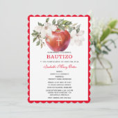 Bautismo y Primer Cumpleaños de Manzan Einladungen (Stehend Vorderseite)